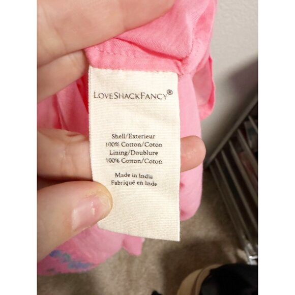 LoveShackFancy Angie Maxi Dress Gathered Floral Print Puff Sleeve Pink Size 6 - Picture 5 of 7